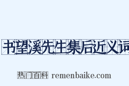 书望溪先生集后近义词是什么意思的图片